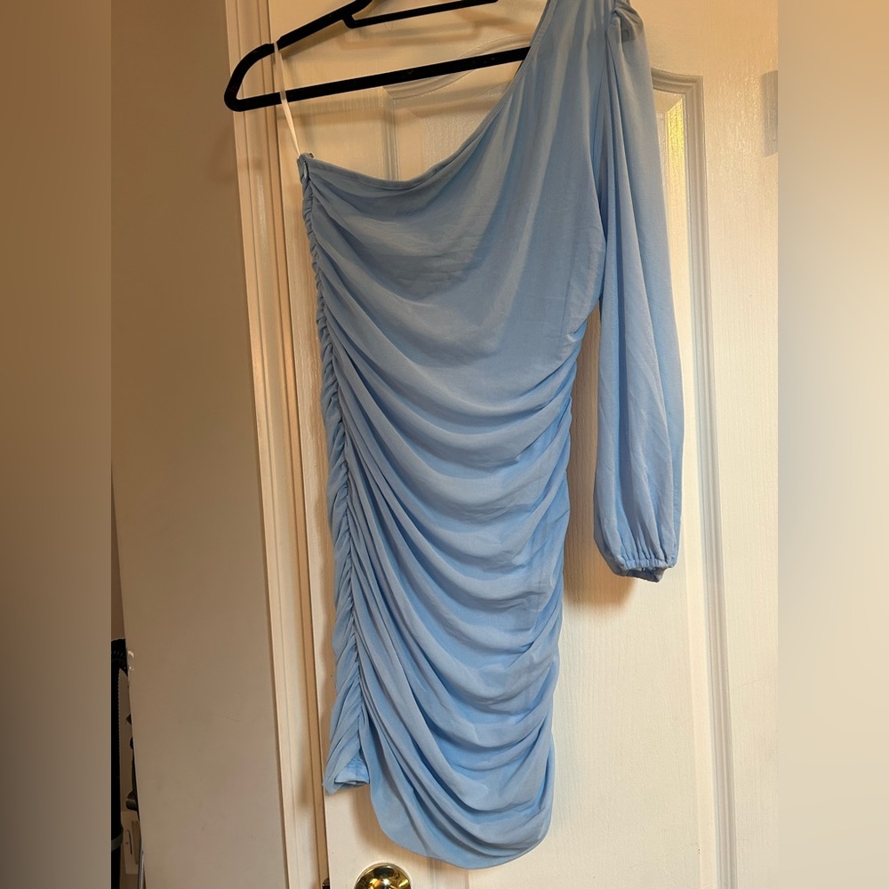 Size Large Light Blue Dress One shoulder Brand New with Tags